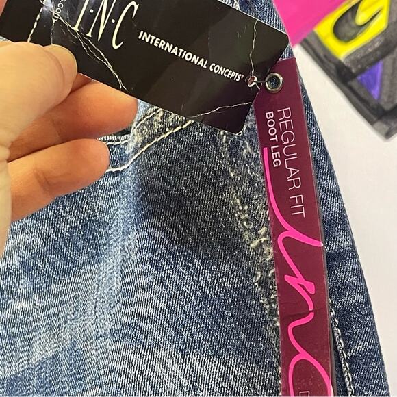 NWT, Inc Denim. Jewel Details. Boot Cut. Size 2. Beautifully Sandblasted - Picture 4 of 10